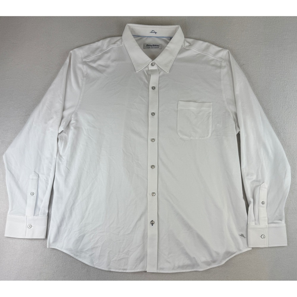 Tommy Bahama Button Down Mens XXXL White San Lucio Stretch IslandZone Shirt